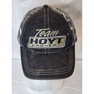 Team Hoyt‎ Archery Hat Cap Adjustable Mens Camo Black Hunting Strapback